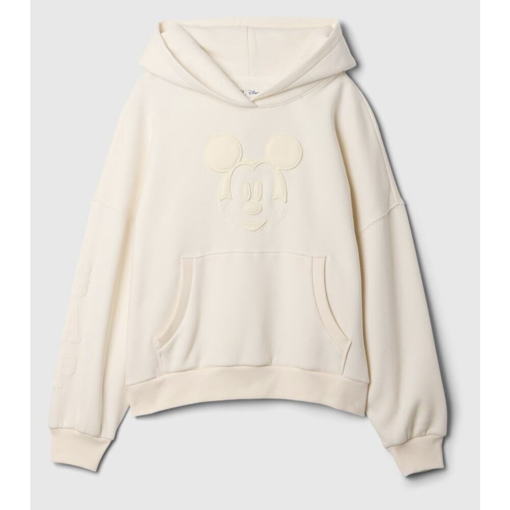 Gap x Disney Mickey Cream Hoodie New Size 6/7 Minimalist Neutral Pullover